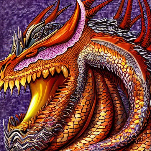 Image similar to a dragon portrait, intricate, elegant, highly detailed, digital painting, colourful, smooth, sharp focus, graphic novel,