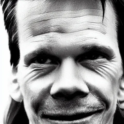 Image similar to kevin bacon's face merged with a cheeseburger