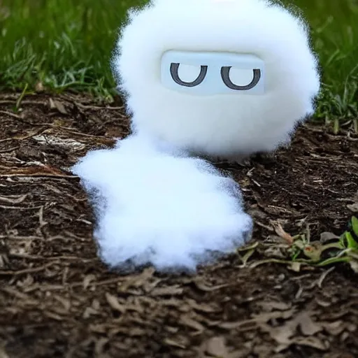 Image similar to a fluffy white cloud!! shaped like a minion!!!!