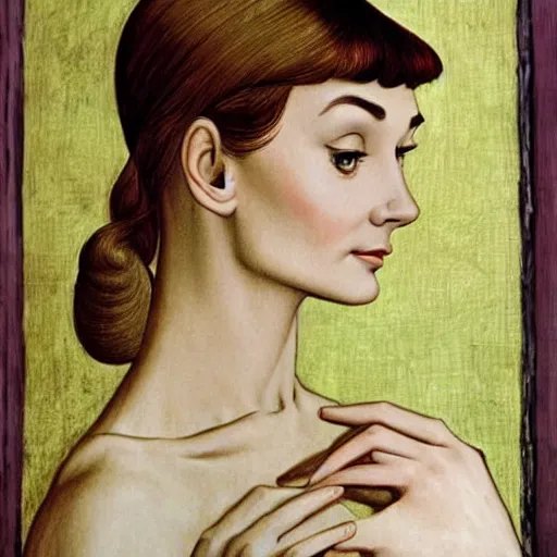 Prompt: audrey hepburn art by botticelli