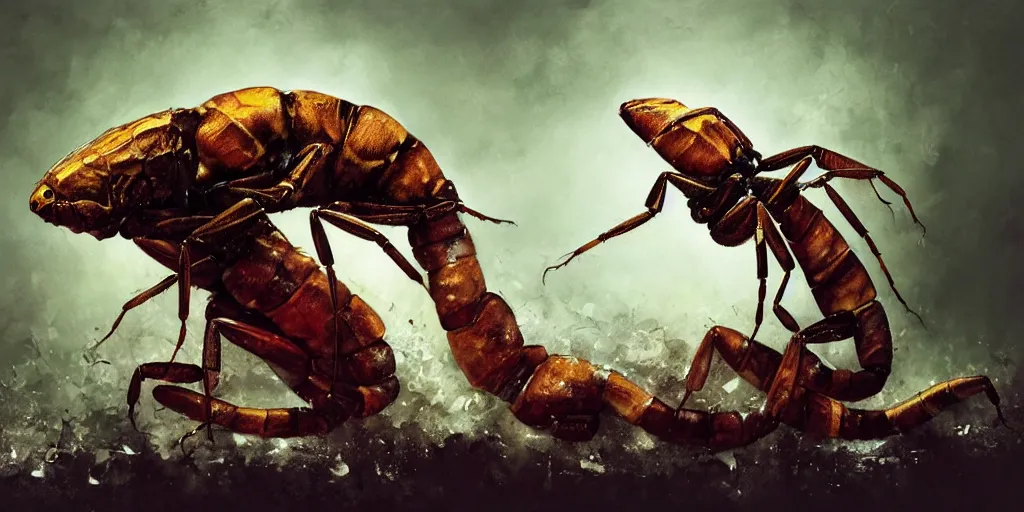 Prompt: The end of an scorpion, by ryohei hase