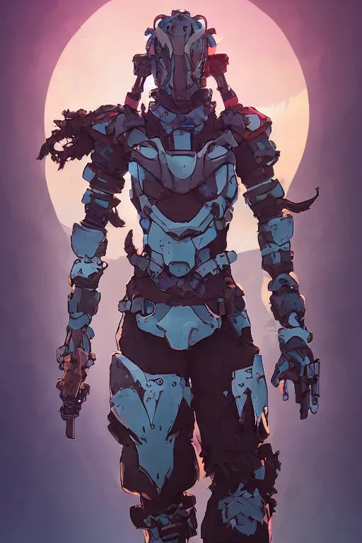 Image similar to combination suit armor aloy horizon forbidden west horizon zero dawn robot ninja mask helmet backpack tribal, art gta 5 comics, official fanart behance hd artstation by jesper ejsing, by rhads, makoto shinkai and lois van baarle, ilya kuvshinov, ossdraws radiating a glowing aura cgi rtx 2 0 2 2