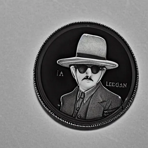 Image similar to A photograph of a delicious chocolate coin that is engraved with a portrait of young leon redbone, highly detailed, close-up product photo, depth of field, sharp focus