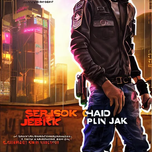 Image similar to book cover of a novel featuring sgt chase meeting the love of his life in jail, cyberpunk setting, 4 k resolution