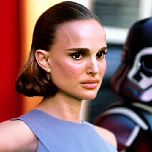 Prompt: natalie portman as a stormtrooper, taking her helmet off, not wearing a helmet, without a helmet on, by cameldeath