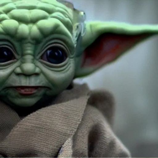 Image similar to Baby Yoda As the joker 4K quality super realistic