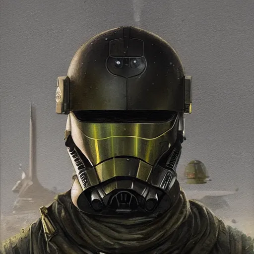 Image similar to portrait of a man by greg rutkowski, a soldier of the galactic alliance, wearing a olive gren and black tactical gear, star wars expanded universe, highly detailed portrait, digital painting, artstation, concept art, smooth, sharp foccus ilustration, artstation hq