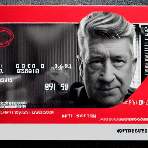 Image similar to Hyper realistic, Plastic Costco Membership card laying on a table, close up, extreme detail, dystopian, Orwellian, cinematic composition, cinematic light, criterion collection, reimagined by industrial light and magic, Movie by David Lynch and Ridley Scott