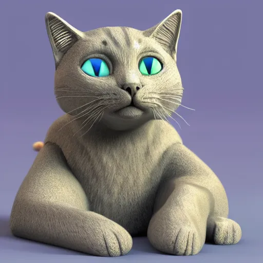 Image similar to 3d render cat