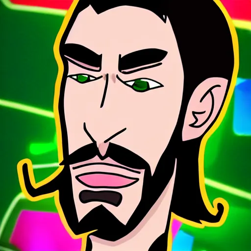 Image similar to cartoon Asmongold the twitch streamer