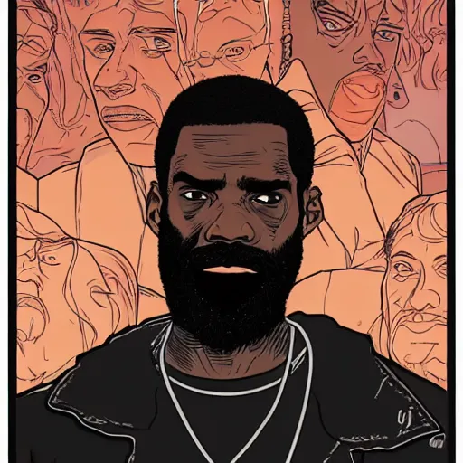 Image similar to portrait of mc ride, by laurie greasley and james stokoe, 4 k, 8 k