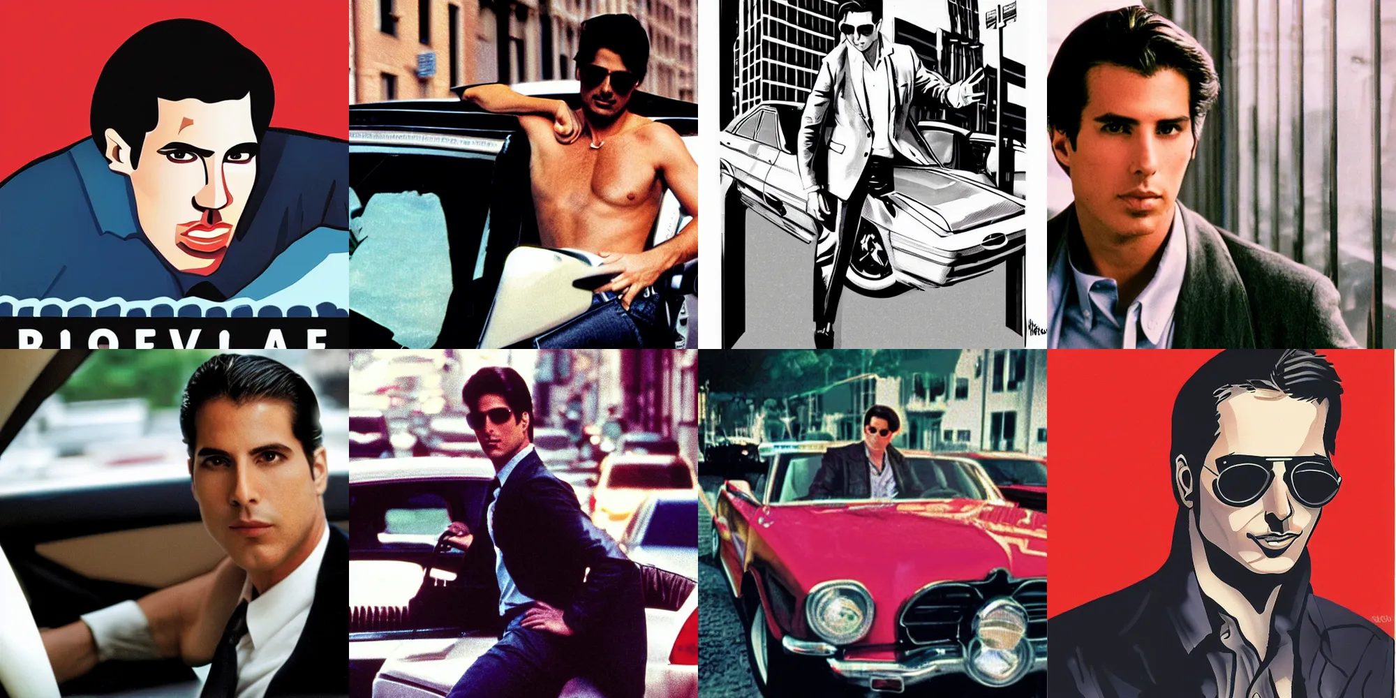 Prompt: ride share revolution, american gigolo, gio, by andy wathol