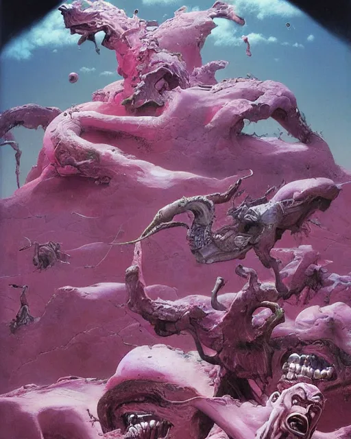 Image similar to jojo bizzare adventure painted by hirohiko araki and zdislav beksinski and wayne barlowe and greg rutkowski