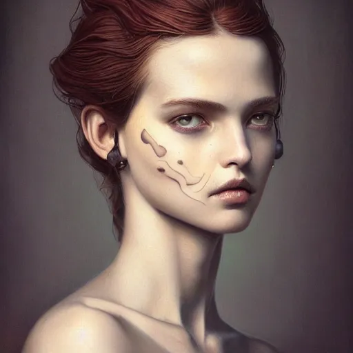 Image similar to tom bagshaw portrait, beautiful portrait of chiara tews, professionally retouched, focus eyes, ultra realistic soft painting, insanely detailed linework, symmetrical accurate intricate features, behance, 8 k