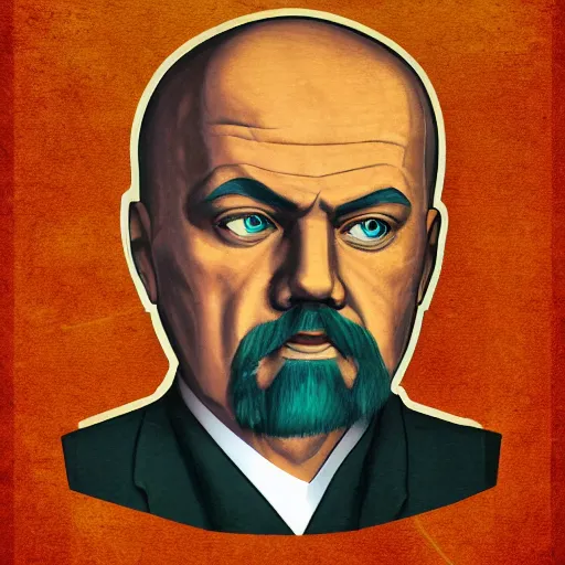 Prompt: vladimir lenin stylized as rick sanchez, realistic portrait, high resolution