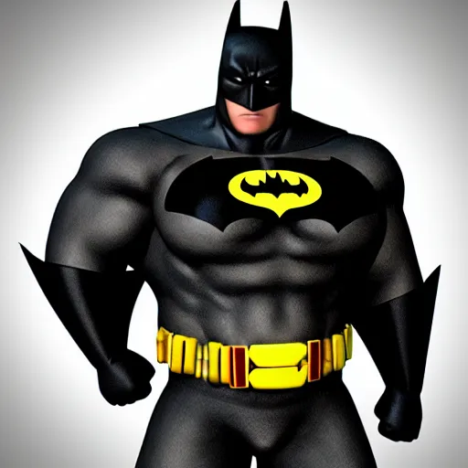 Prompt: very fat thick batman! realistic, 4 k,