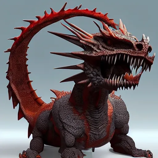 Image similar to “fire breathing dragon made from clay, detailed, unreal engine”