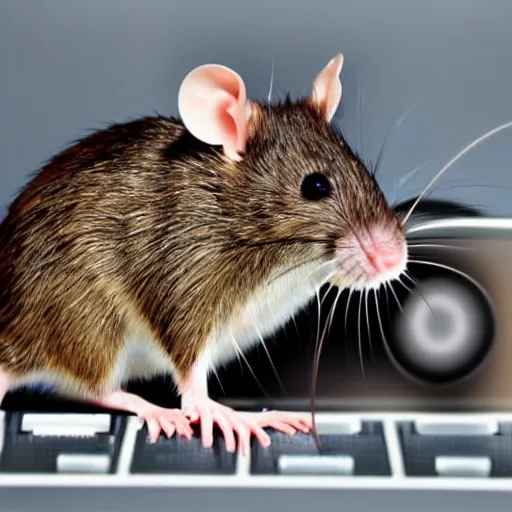 Prompt: rat eats the internet