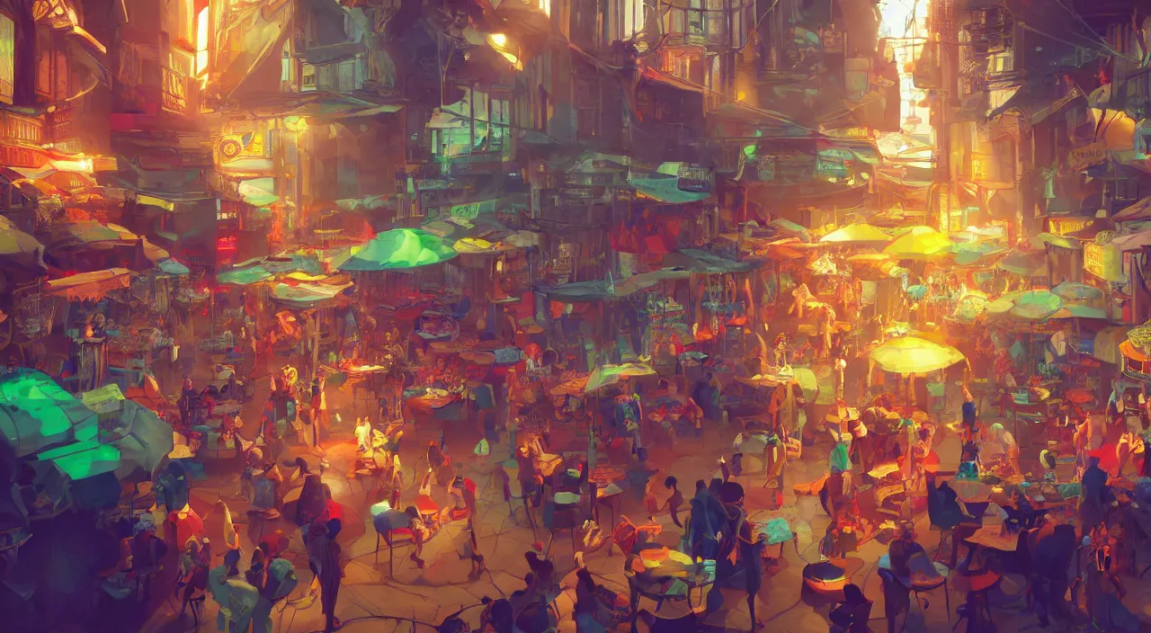 Image similar to bazaar zouk oriantal multicolorful sky shine place mosquet painting stylized digital video game icon global illumination ray tracing 8 k hd resolution, by ilya kuvshinov and cushart krentz and gilleard james