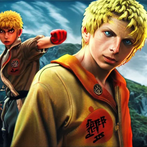 Image similar to michael cera as ken masters street fighter, ultra realistic, concept art, intricate details, highly detailed, photorealistic, octane render, 8 k, unreal engine, art by frank frazetta, simon bisley, brom