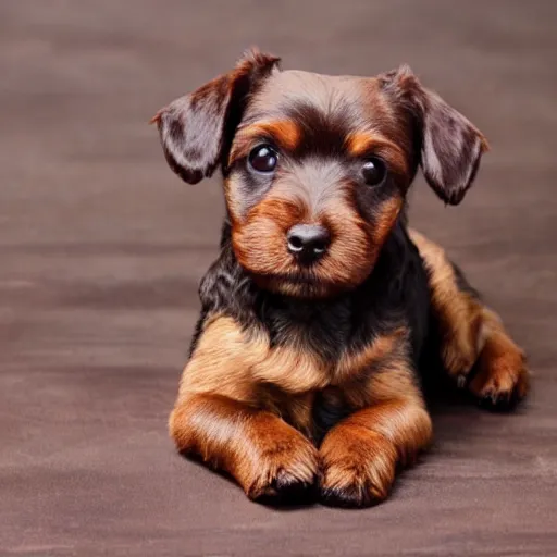 Image similar to a heart shaped brown yorkshire dog made of chocolate