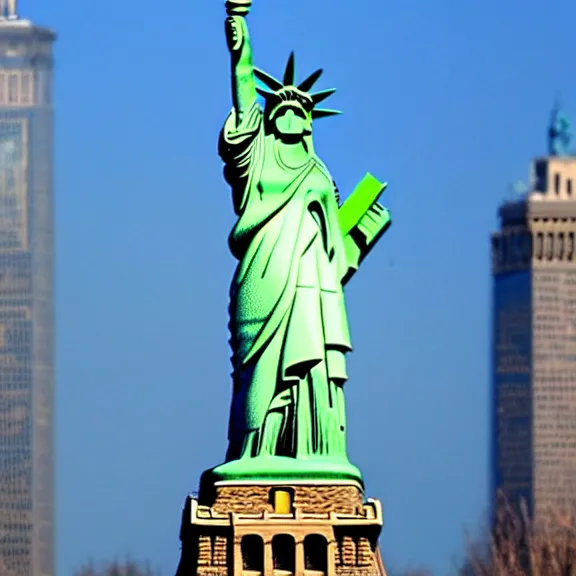 Prompt: ukrainian themed statue of liberty