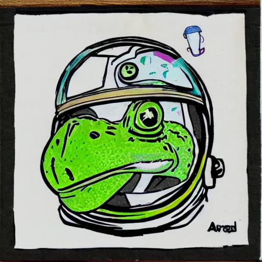 Image similar to an astronaut frog