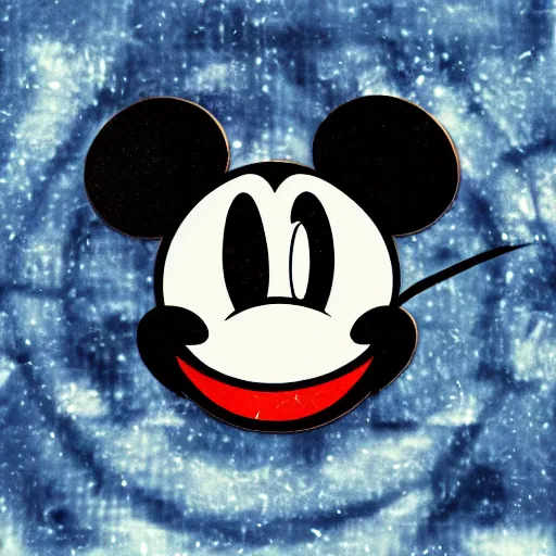 Image similar to Mickey Mouse face but in Nirvana's smiley style