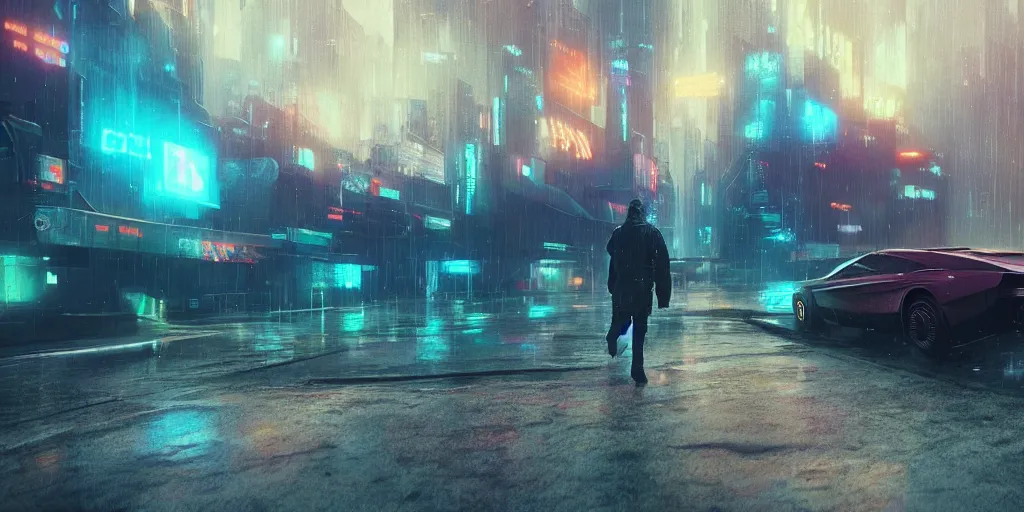 Prompt: A scene from Bladerunner 2049 rendered by Beeple synthwave style environment concept digital art unreal engine WLOP trending on artstation