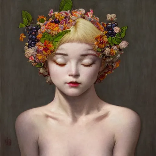 Prompt: white cat girl, botanical, blueberry, portrait face, colorful, frantisek kupka, intricate, miles johnston, kuroda seiki, cynical realism, ozabu, john william godward, painterly, yoshitaka amano, moebius, miles johnston, louise zhang, james jean, mark ryden lowbrow pop surrealism art style