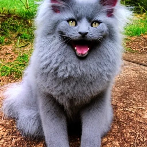 Prompt: A happy nebelung