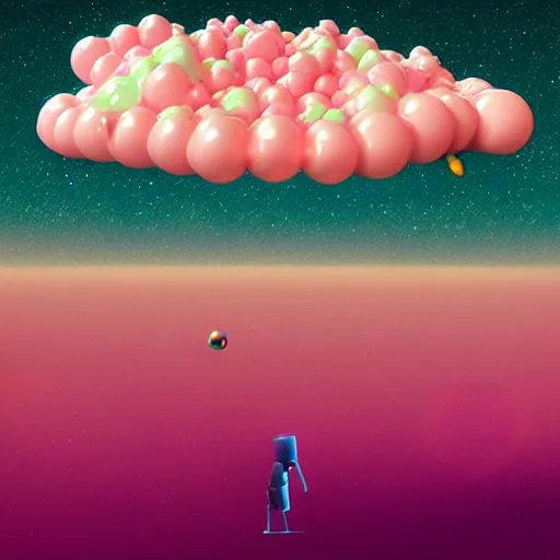 Prompt: the creation of the universe made of bubblegum by beeple