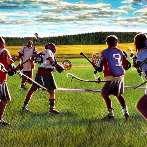 Native Americans Playing Lacrosse Photograph by Photo Researchers