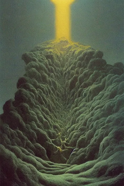Image similar to god painting by zdzisław beksinski