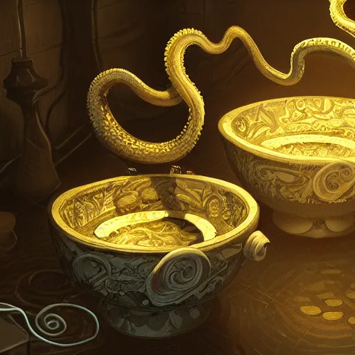 Image similar to toilet bowls with tentacles, digital artstation painting 8k intricate dramatic light