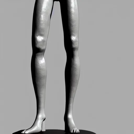 Prompt: 3 d render of a sculpture of a tall girl, no colors, white and black, plastic, 4 k, 8 k, hd,