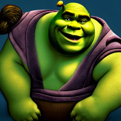 Prompt: shrek as pudge from dota 2 casting hook ability, hyper realistic, 8 k