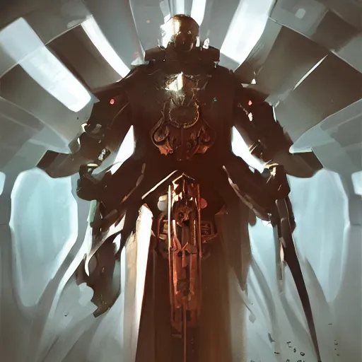 Image similar to concept art by jama jurabaev, futuristic emperor holy inquisition, cinematic shot, trending on artstation, high quality, brush stroke