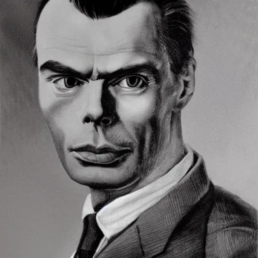 Prompt: photorealistic portrait of aldous huxley