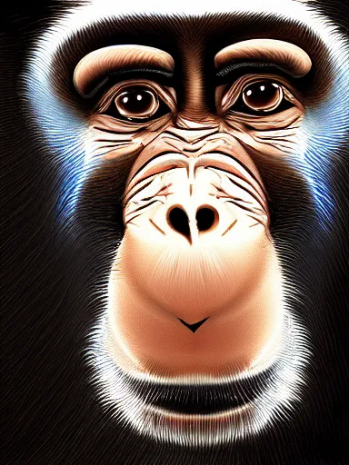 Image similar to monkey, digital painting, brush, highly detailed