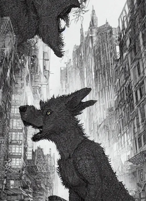 Image similar to Beastars Legoshi , Dynamic lighting, cinematic, extremely high detail, photo realistic, cinematic lighting, pen and ink, intricate line drawings, post processed, concept art, artstation, matte painting, style by Raphael Lacoste, Eddie Mendoza, Q Hayashida