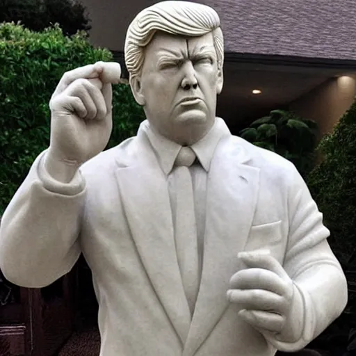 Prompt: marble statue of donald trump, realistic