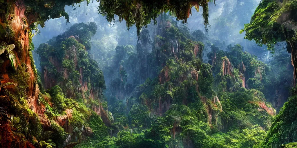 Prompt: a professional photographic view picture of a mountain in the jungle ,photographic filter unreal engine 5 realistic hyperdetailed 8k ultradetail cinematic concept art volumetric lighting, fantasy artwork, very beautiful scenery, very realistic painting effect, hd, hdr, cinematic 4k wallpaper, 8k, ultra detailed, high resolution, artstation trending on artstation in the style of Albert Dros glowing rich colors powerful imagery nasa footage drone footage drone photography