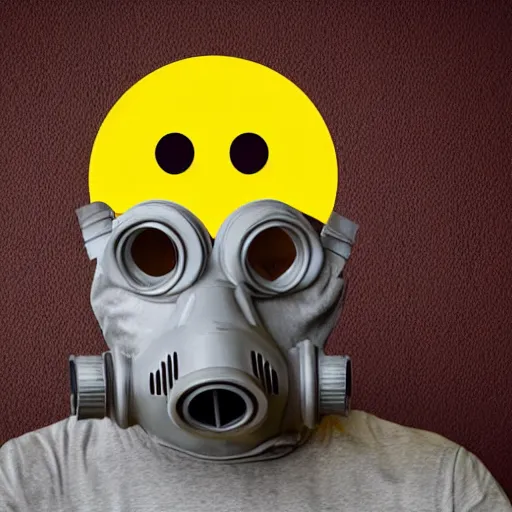 Prompt: emoji wearing a gas mask