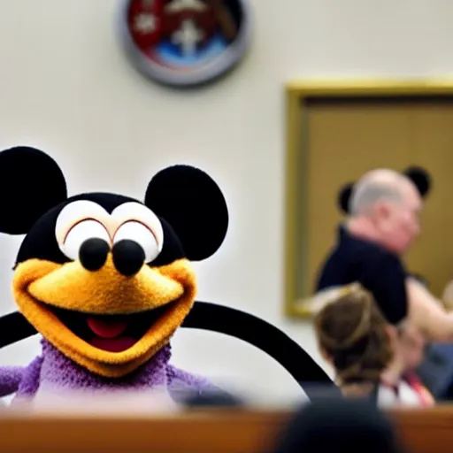 Image similar to Muppet Micky Mouse on trial for congressional hearing