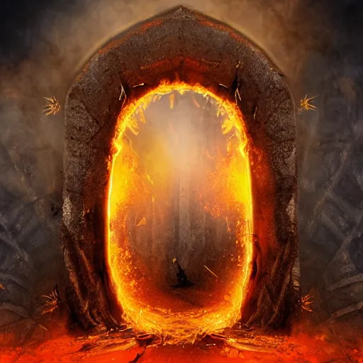 Prompt: A portal to hell