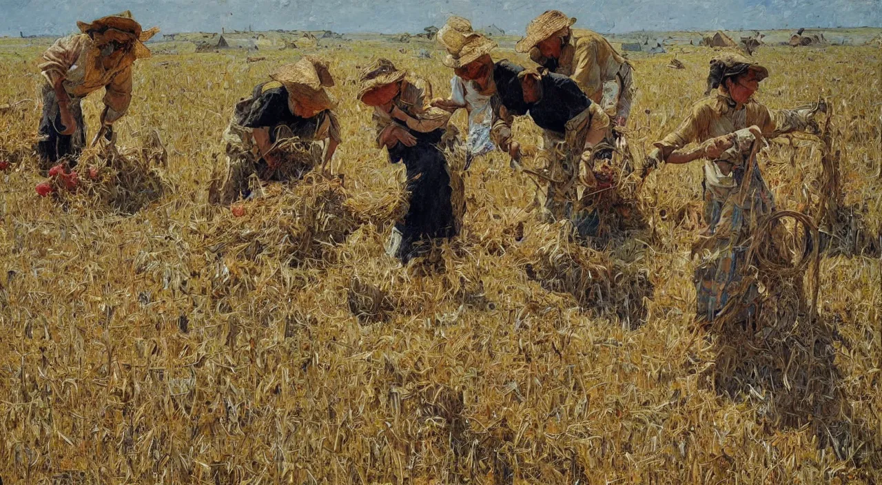 Image similar to the harvest, painting by denis sarazhin