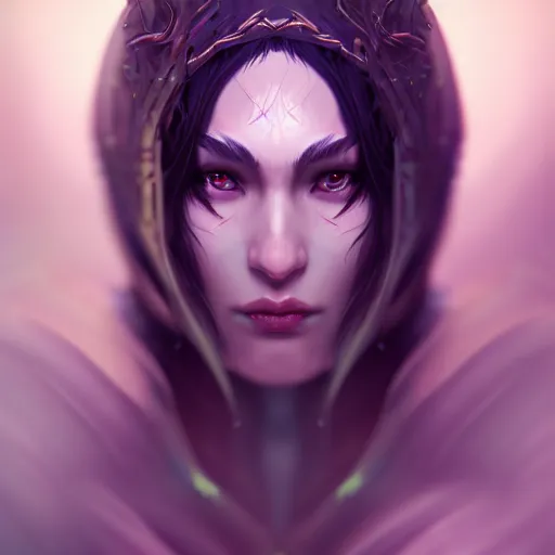 Image similar to dark sorceress full body and face view, highly detailed, wlop style, artstation, soft light, sharp focus, illustration, character design