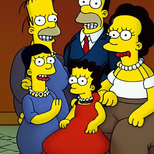 Prompt: a family portrait of the simpsons by gustave courbet, oil on canvas, 8 k, 4 k