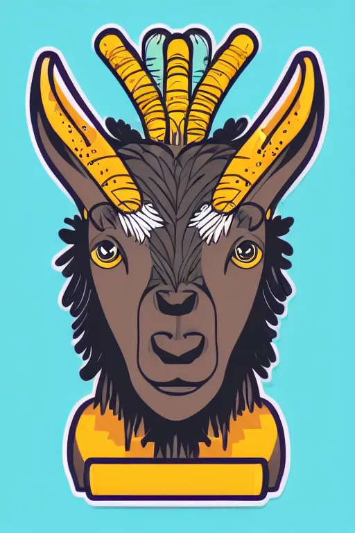 Image similar to A portrait of a goat that is a fitness trainer, sticker, colorful, illustration, highly detailed, smooth and clean vector curves, no jagged lines, vector art, smooth